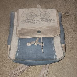 Myra Bag Blue and Tan Backpack